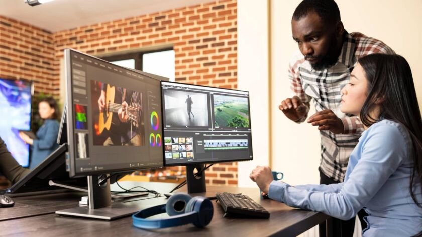 Production team working together DC Studio | Freepik