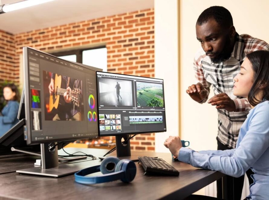 Production team working together DC Studio | Freepik